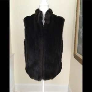 Gallery Dk. Brown Rev. Faux Mink Vest, Size Med.